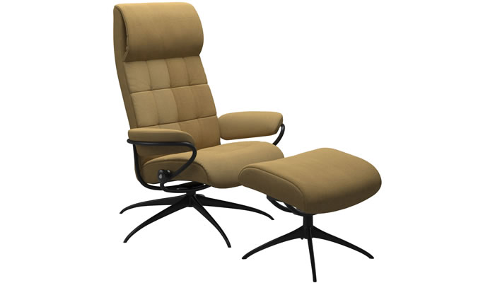 Stressless London High Back Recliner in Yoredale Mustard